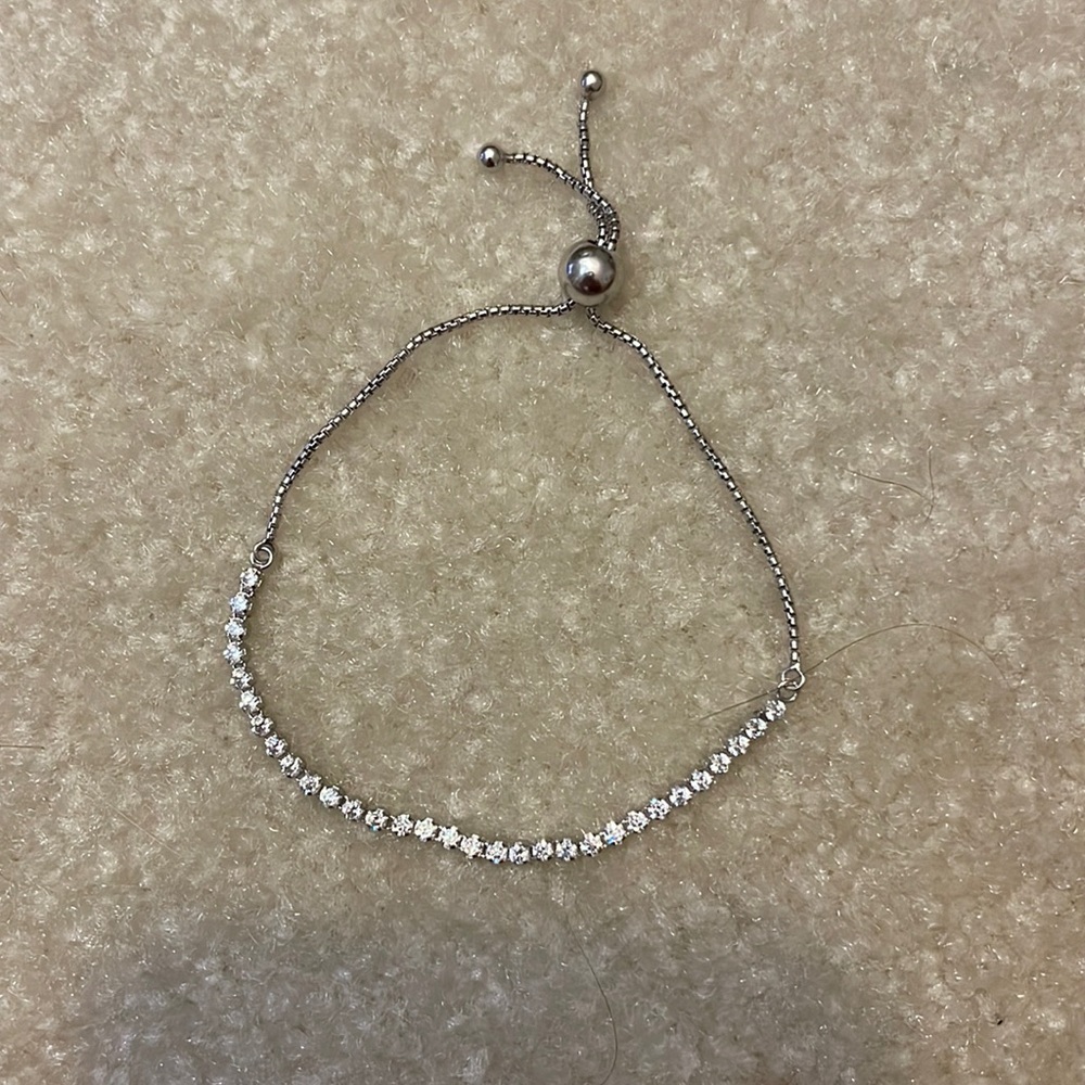 Pandora White Crystal Beaded Tie Bracelet